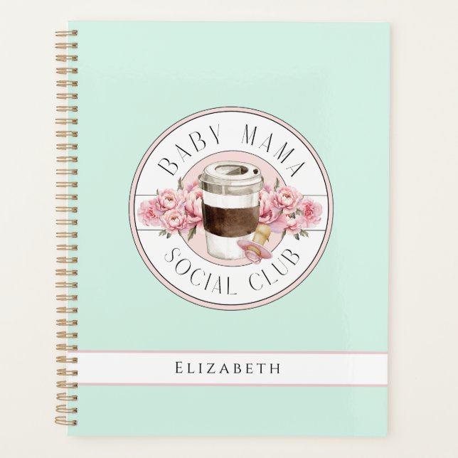 Baby Mama Social Club, Aqua Personalized Planner (Front)