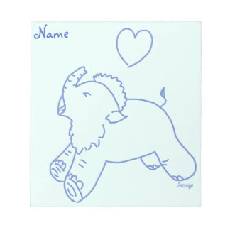 Baby mammoth yawning notepad