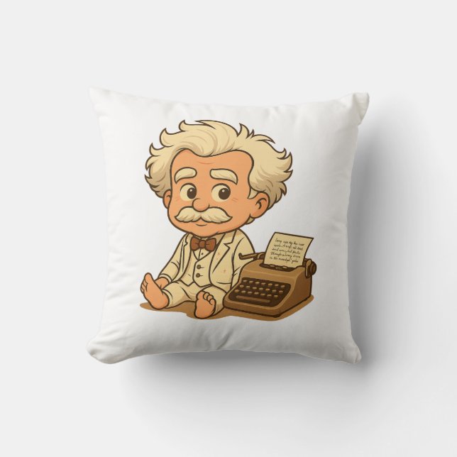 Baby Mark Twain Pillow (Front)
