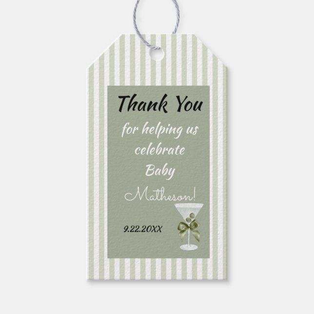 Baby Martini 'tini-one'  Gift Tags (Front)