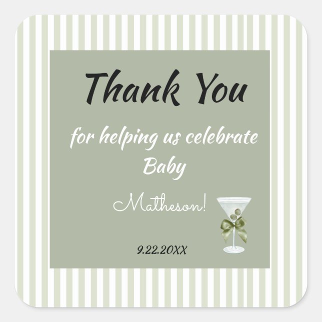 Baby Martini 'tini-one'  Square Sticker (Front)