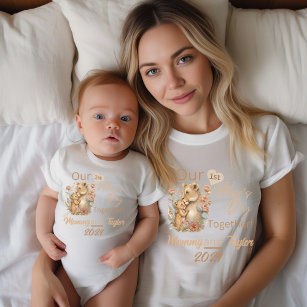 Baby Matching Lion Our First Mother's day Together Baby Bodysuit