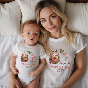 Baby Matching Sloth Our First Mother'sDay Together Bodysuit