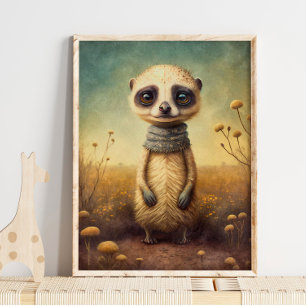 Baby Meerkat African Cute   Meerkat Wall Print