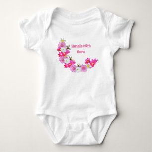 Baby Meerkat And Flowers, Baby Bodysuit