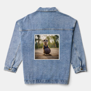 Baby Meerkat Basketball Player, Denim Jacket