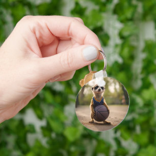 Baby Meerkat Basketball Player, Keychain
