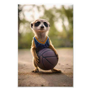 Baby Meerkat Basketball Player,  Photo Print
