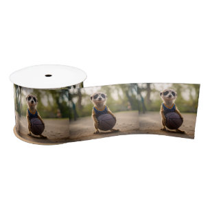 Baby Meerkat Basketball Player,  Satin Ribbon