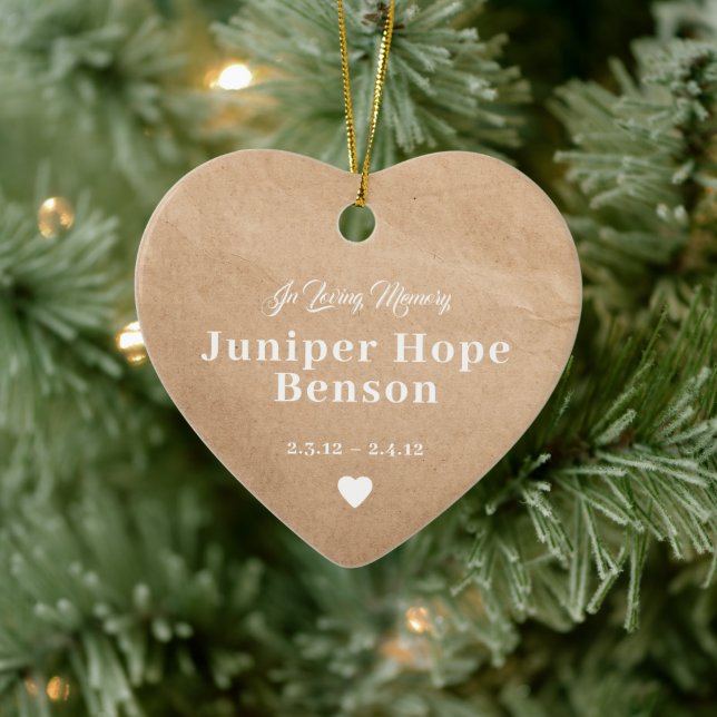 Baby Memorial Kraft Paper Full Photo Ceramic Ornament (Tree)