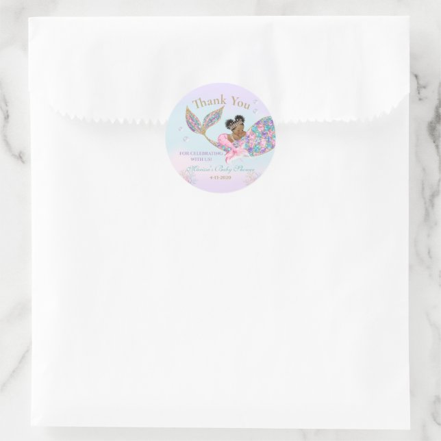 Baby Mermaid African AMerican favour tags (Bag)