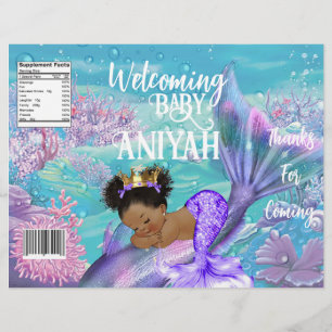 Baby Mermaid Baby Shower Chip Bag Flyer