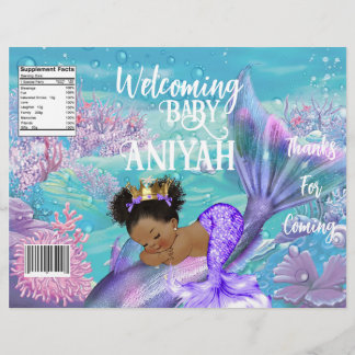 Baby Mermaid Baby Shower Chip Bag Flyer
