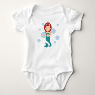 Baby mermaid princess underwater cute cartoon bodysuit