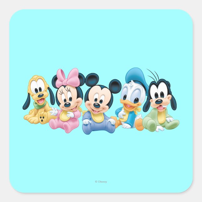 Baby Mickey & Friends Square Sticker (Front)