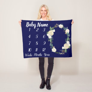 Baby Milestone Blanket Personalized Shower Gift