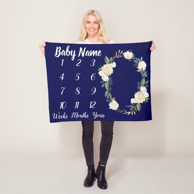 Baby Milestone Blanket Personalized Shower Gift (In Situ)