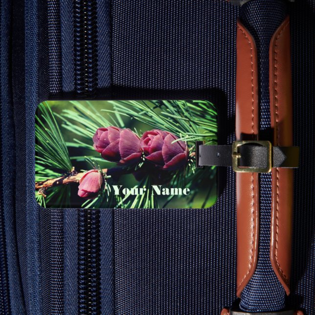 Baby Miniature Pine Cones Nature Personalized Luggage Tag (Front Insitu 4)