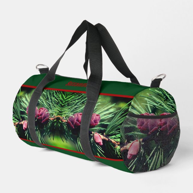 Baby Miniature Pine Cones Personalized Duffle Bag (Right Corner)