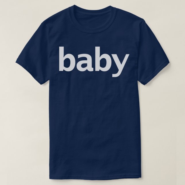 Baby Minimal White Text Typography T-Shirt (Design Front)