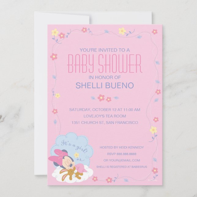 Baby Minnie Mouse Baby Shower Invitation (Front)