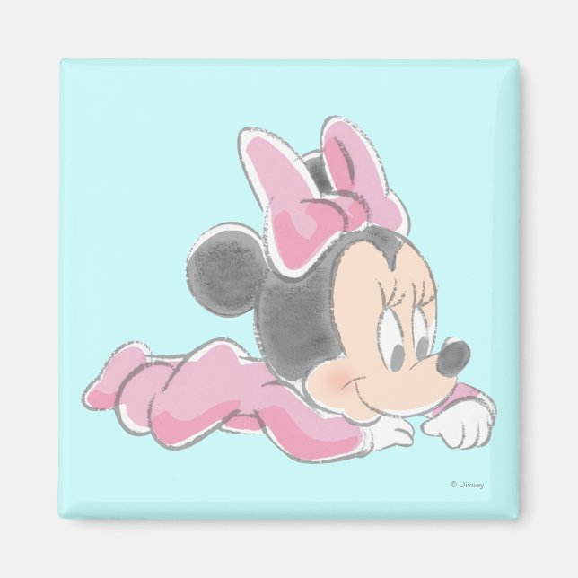 Baby Minnie Mouse | Pink Pyjamas Magnet (Front)