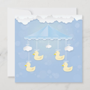 Baby mobile with duckling toy and cloud