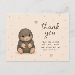 Baby Mole Baby Shower Thank You Postcard