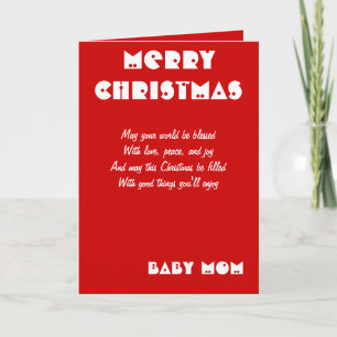 Baby mom Christmas greeting cards