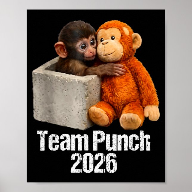 Baby monkey cute monkey team punch 2026 zoo  poster (Front)