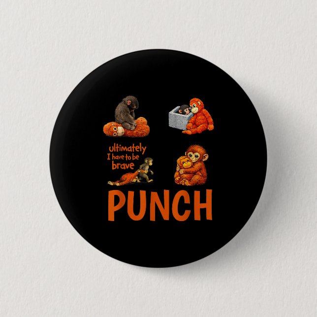 Baby monkey punch  2 inch round button (Front)