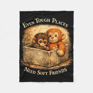 Baby monkey punch fleece blanket