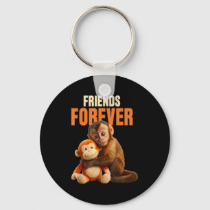 Baby monkey punch friends forever keychain