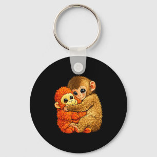 Baby monkey punch - funny monkey plush toy meme  keychain