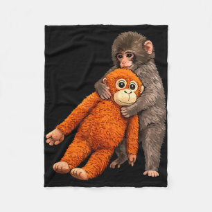 Baby monkey punch hugging fleece blanket