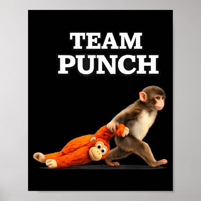Baby monkey punch meme team punch 2026  poster (Front)