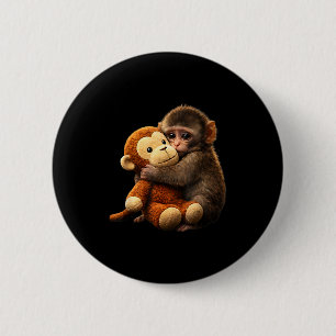 Baby monkey punch plush cute monkey punch plush 2 inch round button