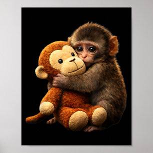 Baby monkey punch plush cute monkey punch plush poster