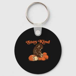 Baby monkey punch stay kind plush toy cute trendy keychain