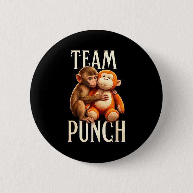 Baby monkey punch team punch  2 inch round button (Front)