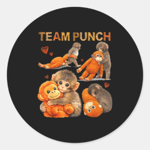 Baby monkey punch team punch classic round sticker