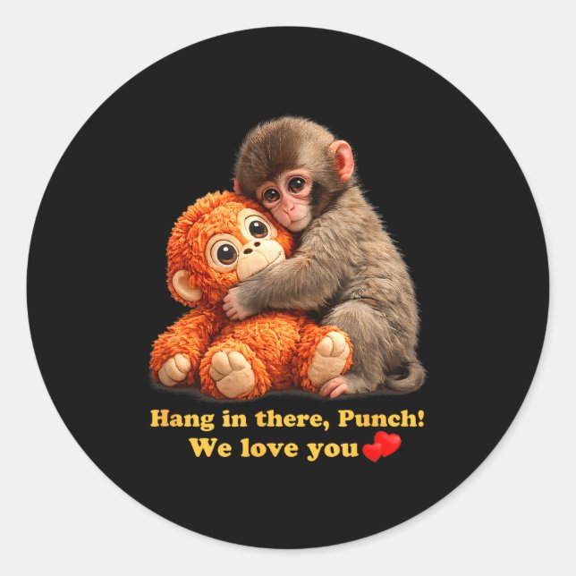 Baby monkey punch team punch  classic round sticker (Front)