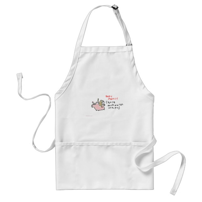Baby Monkey (riding backwards on a pig) Standard Apron (Front)