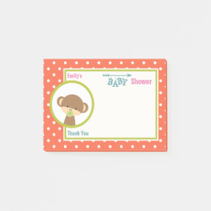 Baby Monkey with a Pacifier Baby Shower Thanks Post-it Notes