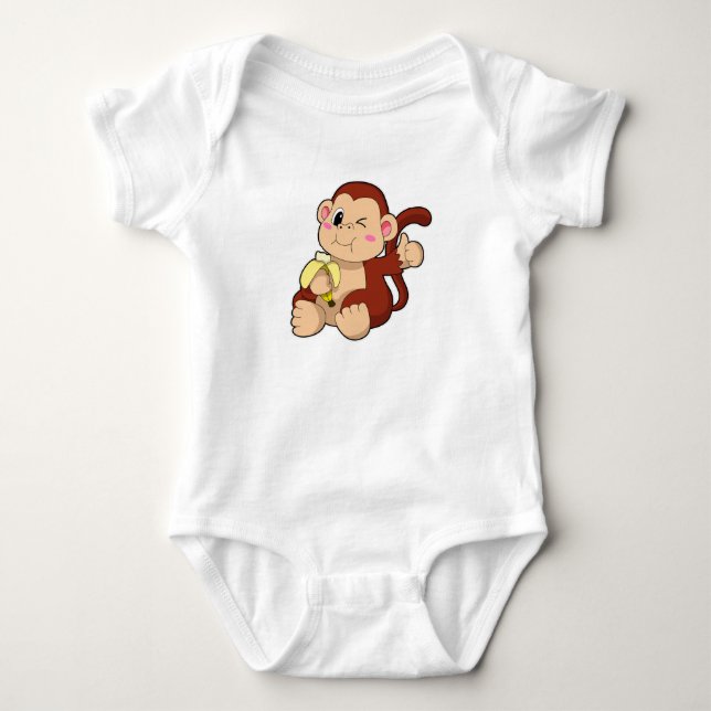 Baby Monkey with Banana Bodysuit (Front)