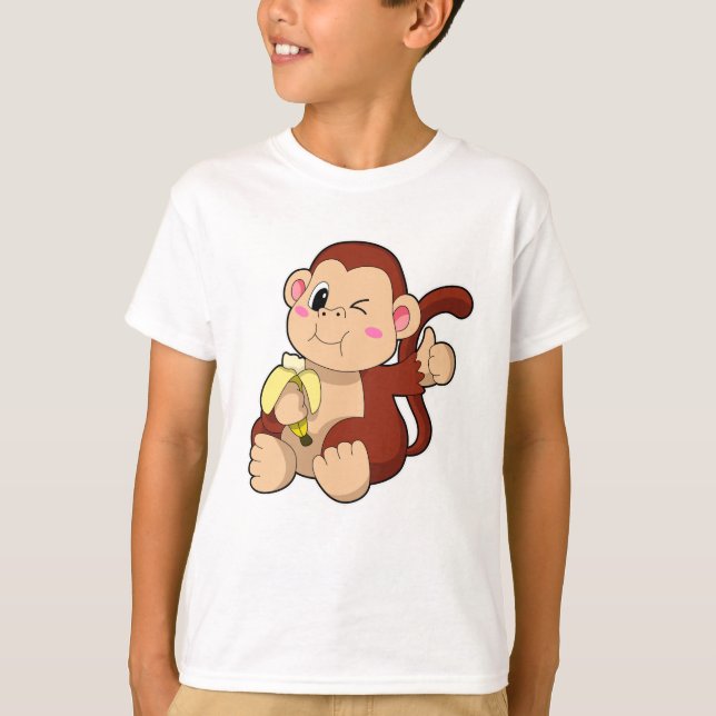 Baby Monkey with Banana T-Shirt (Front)
