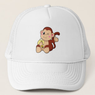 Baby Monkey with Banana Trucker Hat