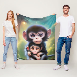 Baby Monkeys Fleece Blanket
