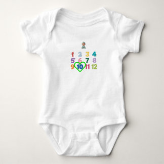 Baby Monthly Milestone Bodysuit 1 to 12 Months Hea