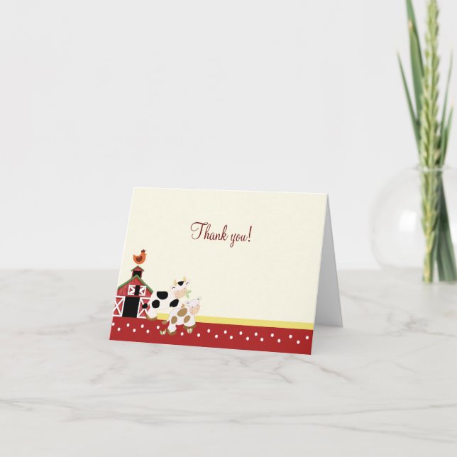 Baby Moo Cow Red Foled Merci notes (Devant)